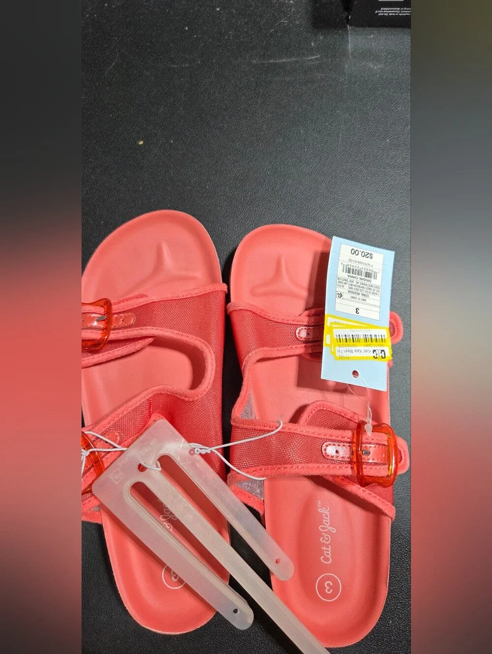 Cat & Jack Coral Slide Sandals with Adjustable Buckle